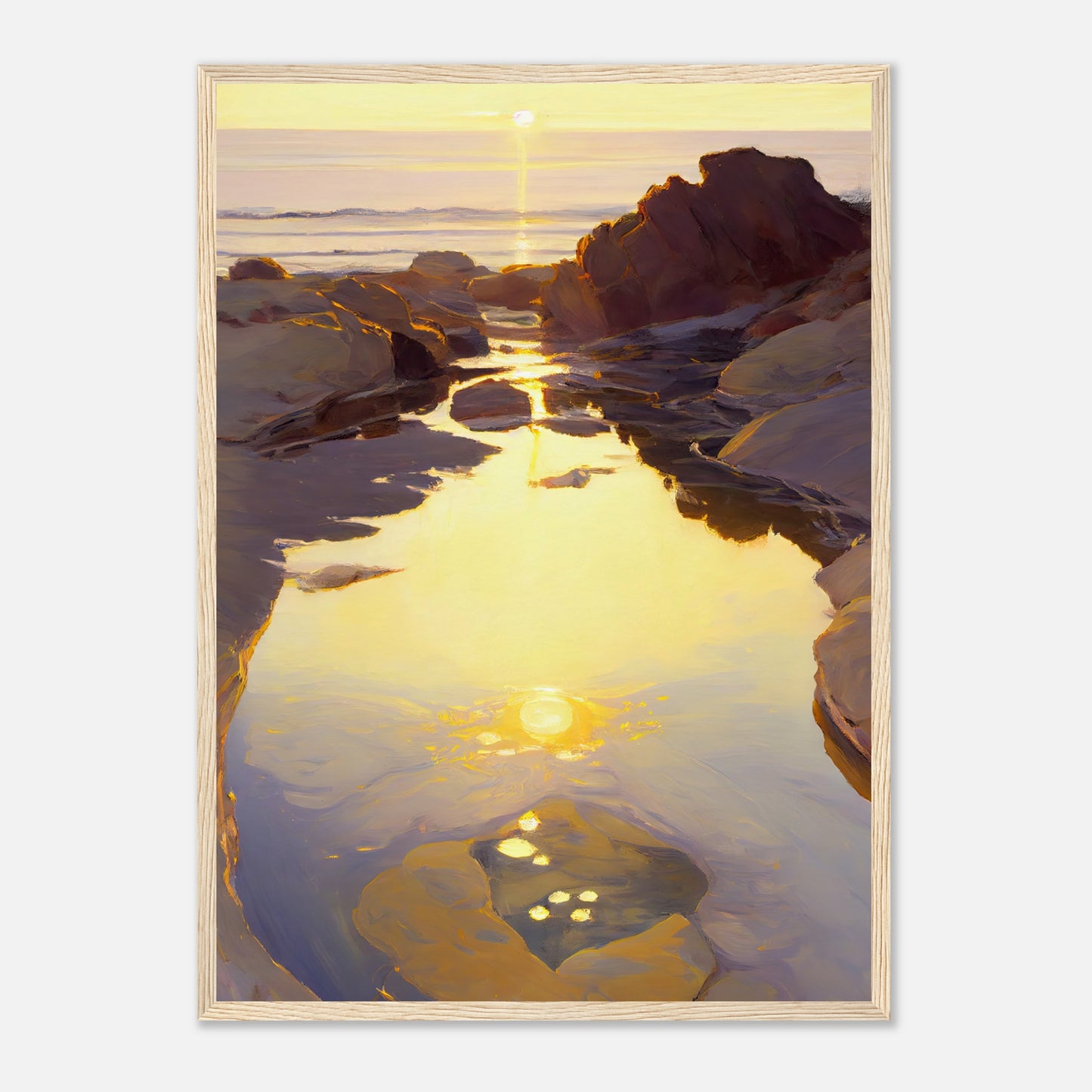 Shimmering Rockpool III - Wooden Framed Print