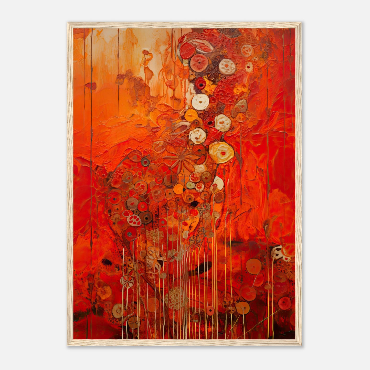 Scarlet Floral III - Wooden Framed Print