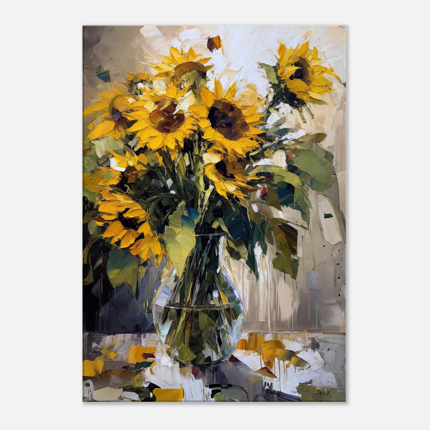 Expressive Sunflowers I - Canvas