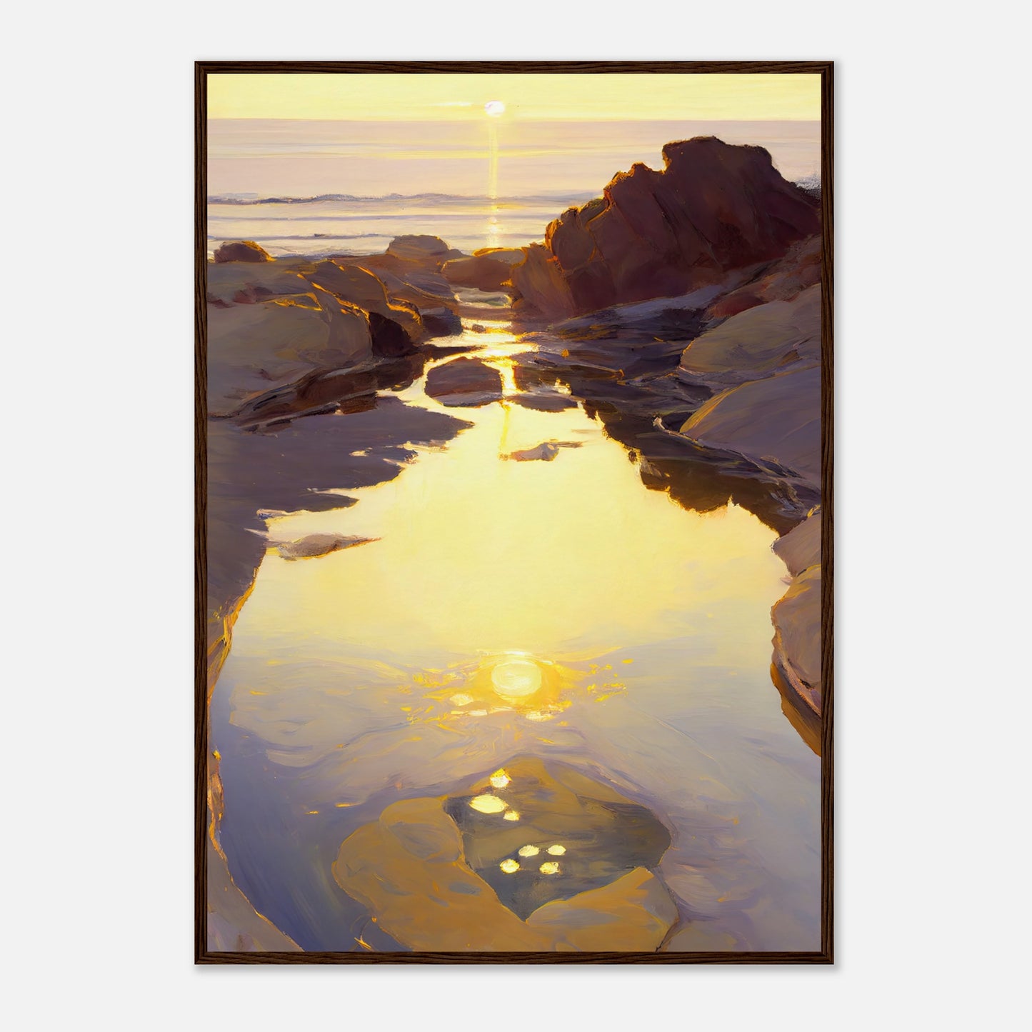 Shimmering Rockpool III - Wooden Framed Print