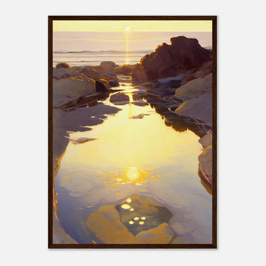 Shimmering Rockpool III - Wooden Framed Print