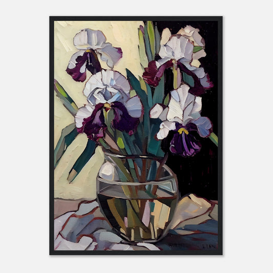 Impasto Irises I - Wooden Framed Print