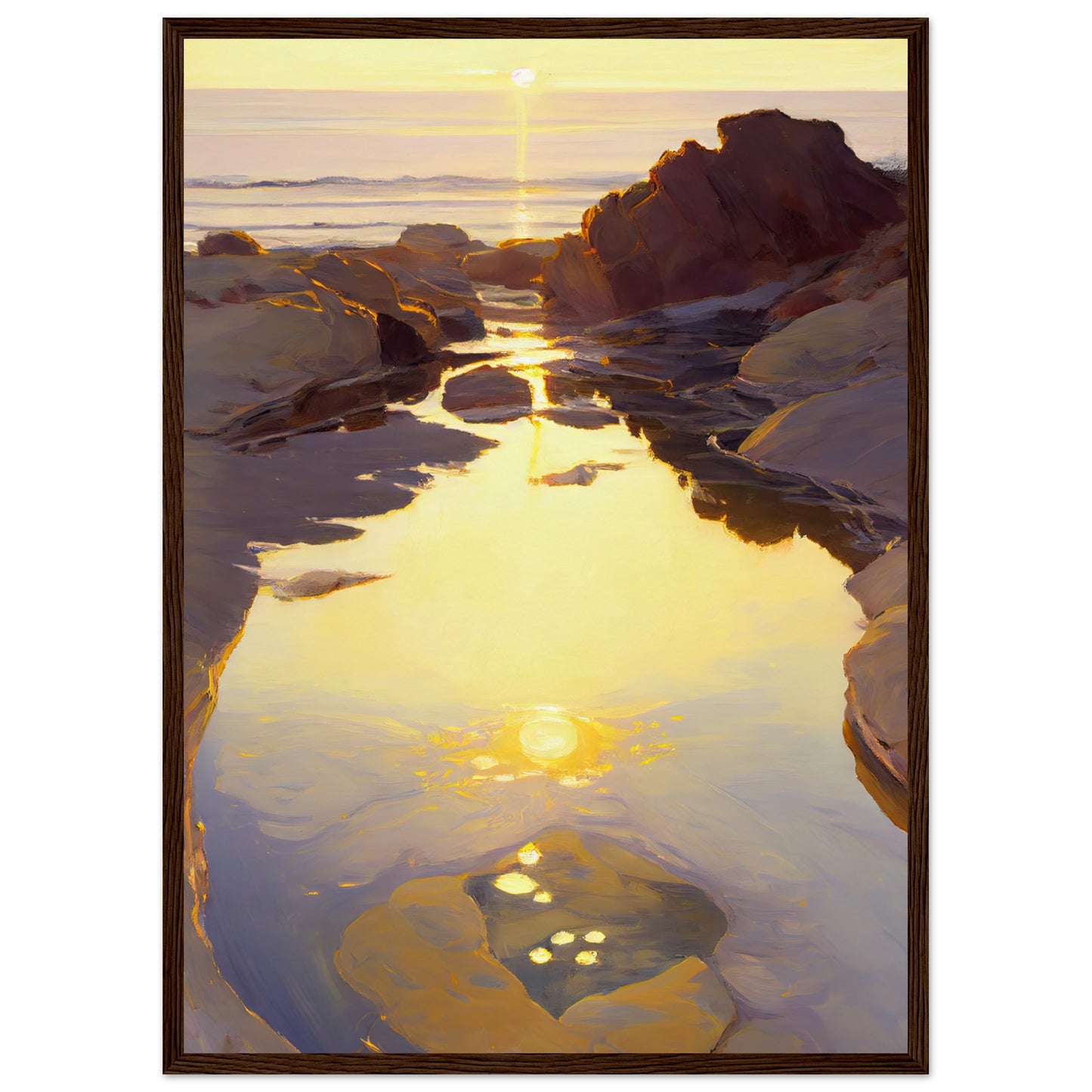 Shimmering Rockpool III - Wooden Framed Print