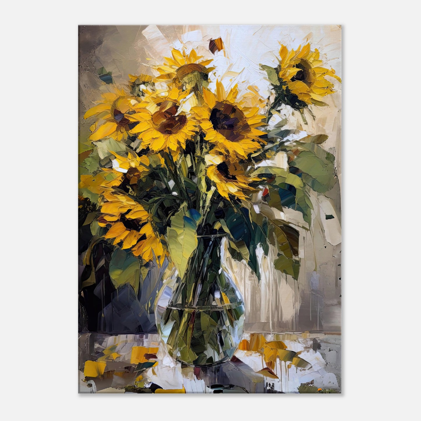 Expressive Sunflowers I - Canvas