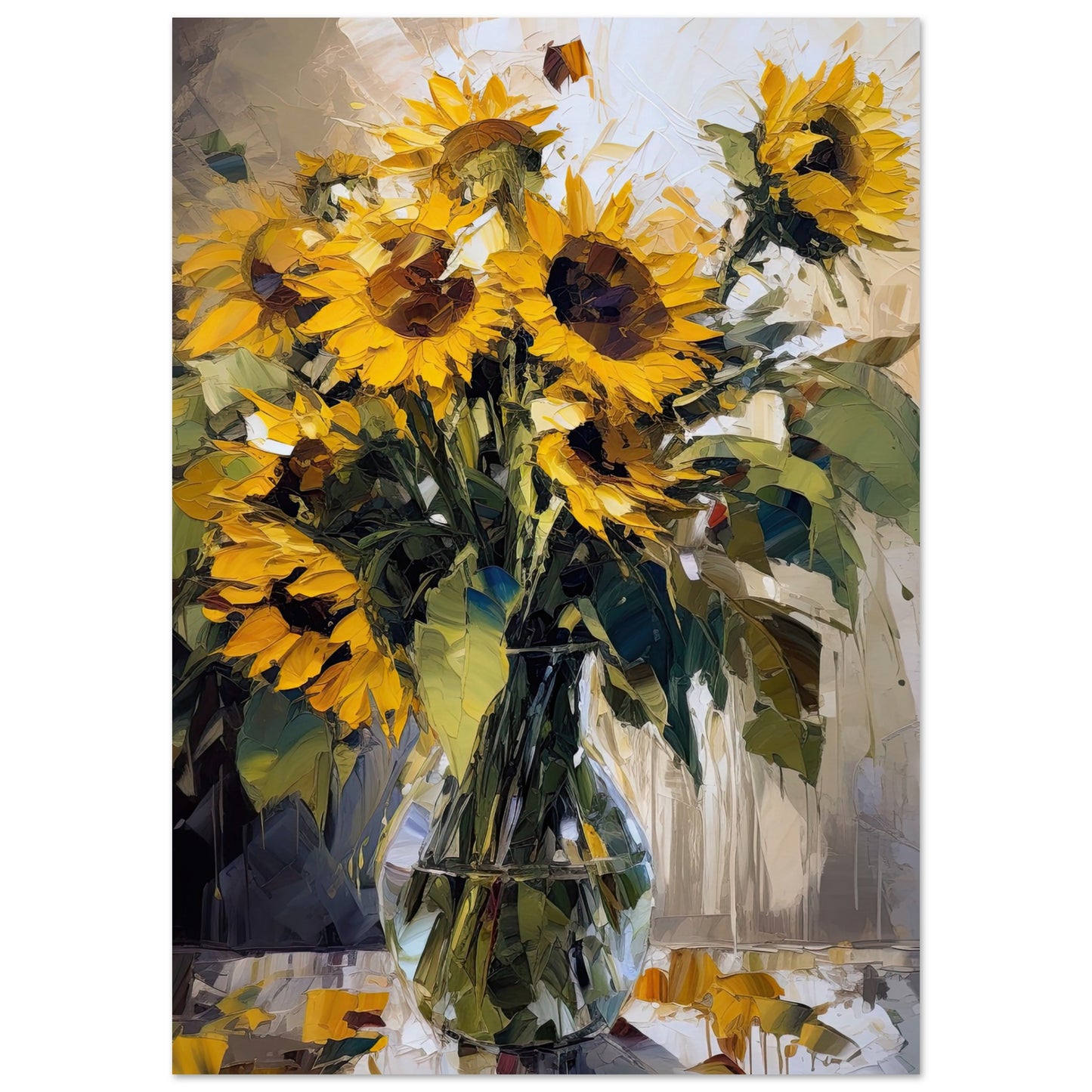 Expressive Sunflowers I - Unframed Print