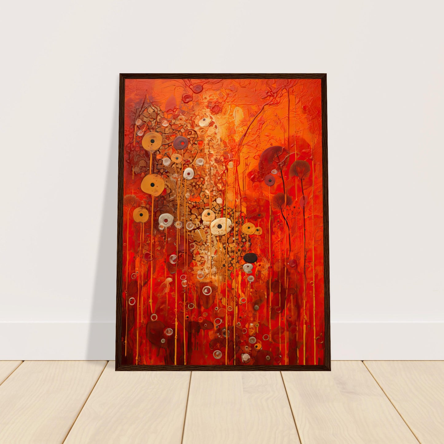 Scarlet Floral I - Wooden Framed Print